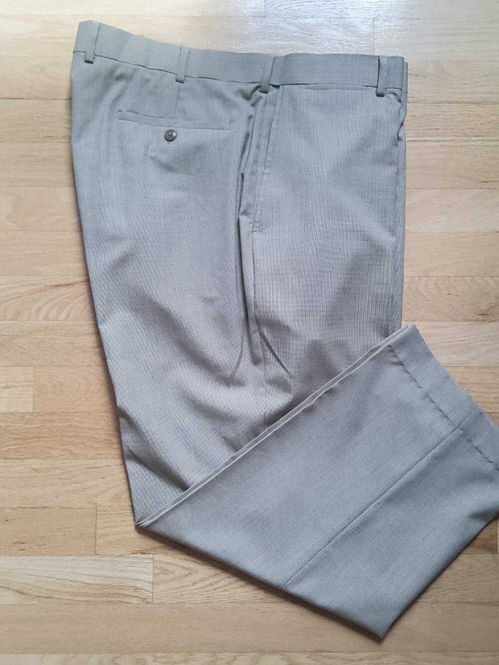Louis Raphael Men's Flat Front Dress Pants Straight Solid Tan Size 40/27